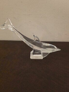 The Vintage 24% Lead Crystal J.G. Durand France Clear Dolphin Figurine